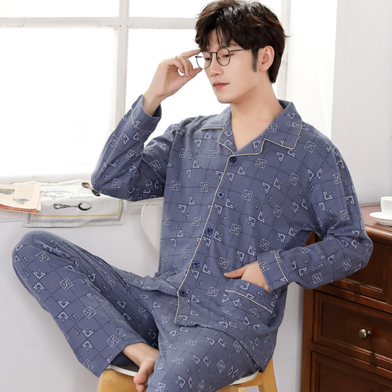 cotton men's pajamas set oversize lapel kimono hombre new long-sleeved cardigan casual home service two-piece suit sleepwear, Style 7
cotton men's pajamas set oversize lapel kimono hombre new long-sleeved cardigan casual home service two-piece suit sleepwear, Style 7