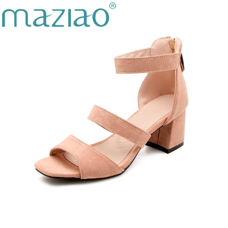 MAZIAO 2020 Summer Ankle Strap Flock Sandals Women Fashion Square heel Zipper Casual Ladies Shoes Pink Black Red women sandals
MAZIAO 2020 Summer Ankle Strap Flock Sandals Women Fashion Square heel Zipper Casual Ladies Shoes Pink Black Red women sandals