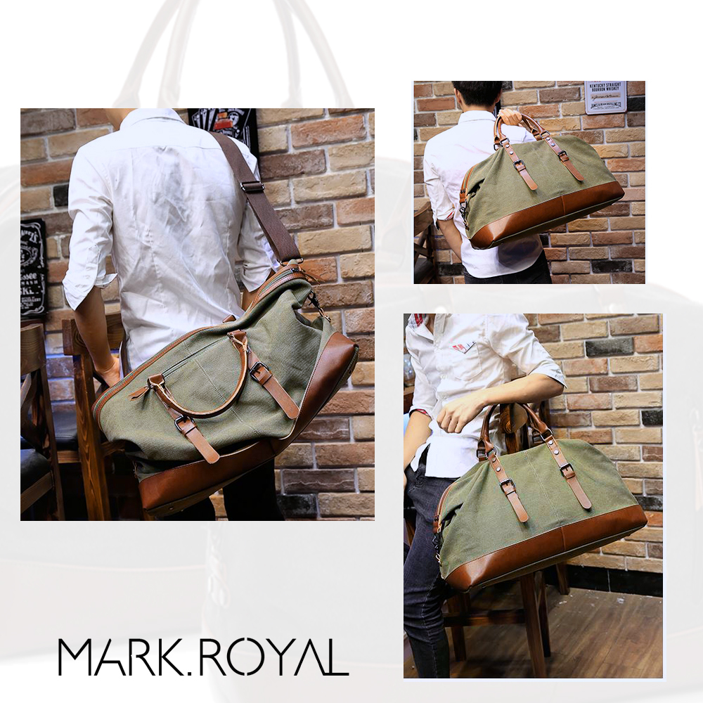 MARKROYAL Fashion Canvas Travel Bag Leather Large Capacity Vintage Luggage Bags Casual Vintage Simple Tote Bag Dropshipping CX200718