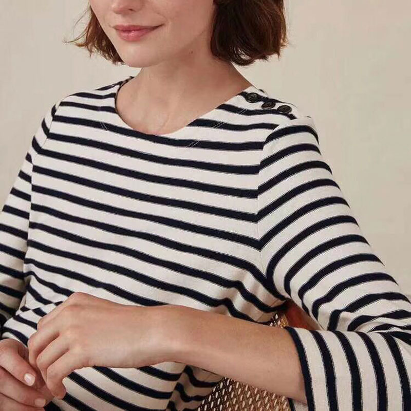 Women Sweater 2020 Autumn Striped Knit Sweater Round Neck Long Sleeve Top, Black white
Women Sweater 2020 Autumn Striped Knit Sweater Round Neck Long Sleeve Top, Black white