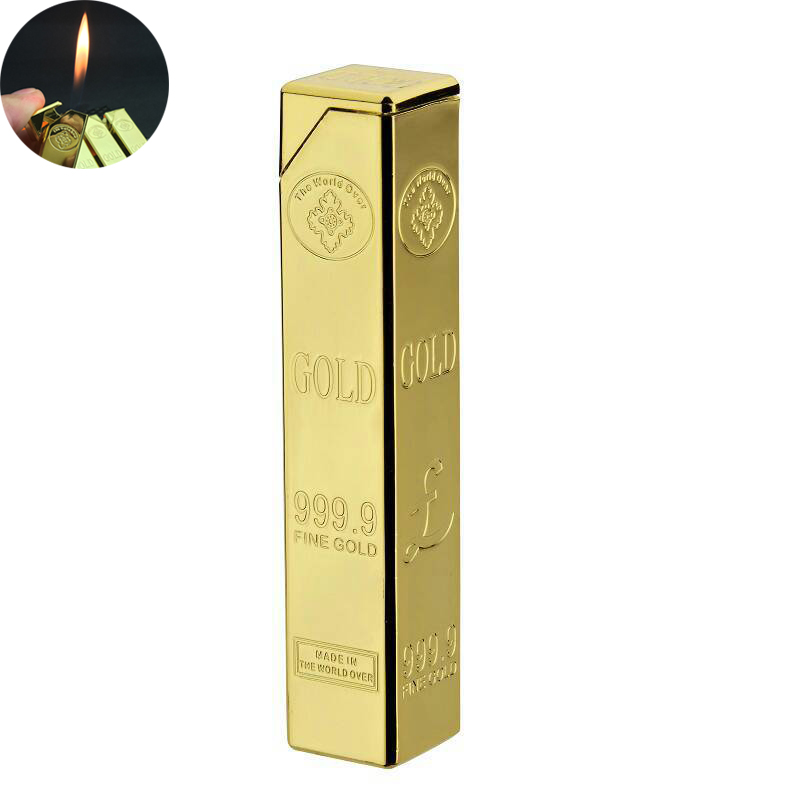 Bullion Shape Lighter Creative Metal Gold Bar Refillable Butane Gas Lighter Flame Cigarette Lighter
Bullion Shape Lighter Creative Metal Gold Bar Refillable Butane Gas Lighter Flame Cigarette Lighter