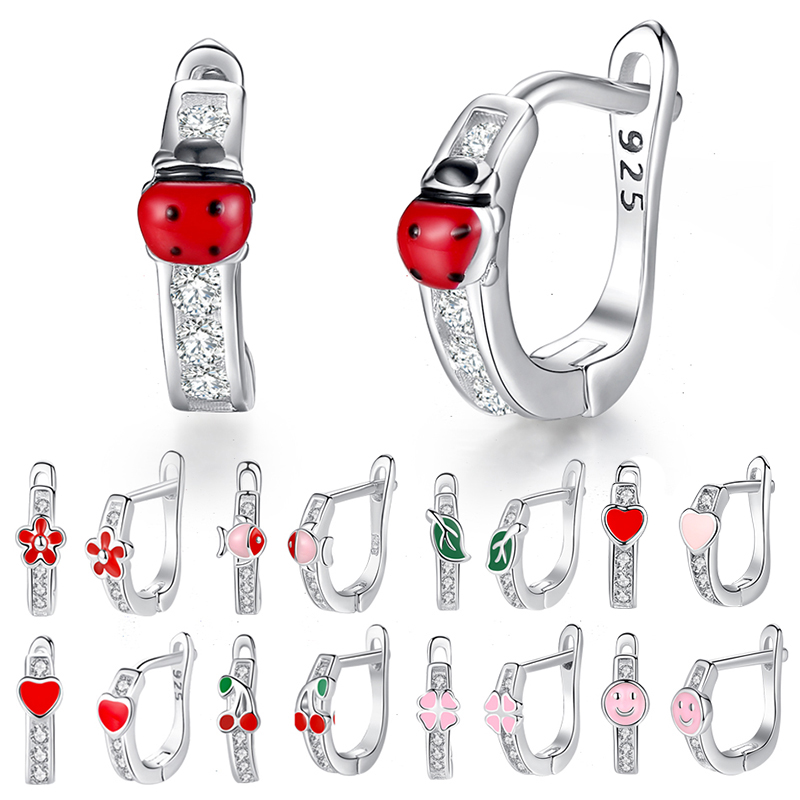 Authentic 925 Sterling Silver Earrings For Girls Children Red Enamel Small Animal Ladybird Stud Earrings Fashion Jewelry
Authentic 925 Sterling Silver Earrings For Girls Children Red Enamel Small Animal Ladybird Stud Earrings Fashion Jewelry