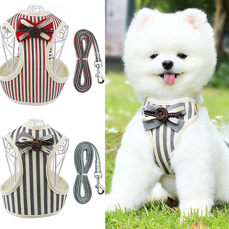 Bowknot Stripes Dog Collars Leashes Dog Harnesses Set Breathable Harnesses collar Pet Dog Coat Leashes Dogs Clothes drop ship
Bowknot Stripes Dog Collars Leashes Dog Harnesses Set Breathable Harnesses collar Pet Dog Coat Leashes Dogs Clothes drop ship