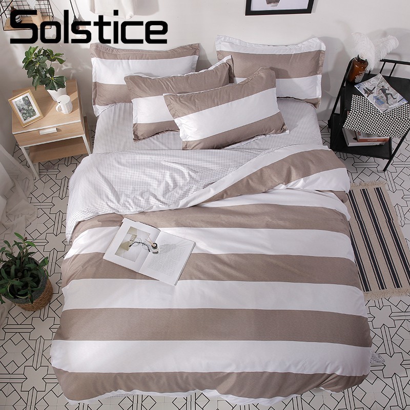 Solstice Home Textile Duvet Cover Pillowcase Flat Bed Sheet Stripe Geometric Brown Simple Bedding Linens Set Boy Teen Adult Girl
Solstice Home Textile Duvet Cover Pillowcase Flat Bed Sheet Stripe Geometric Brown Simple Bedding Linens Set Boy Teen Adult Girl