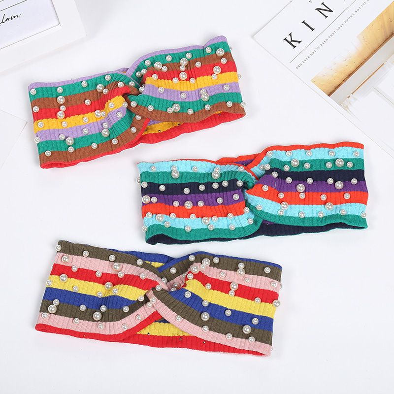 3Pcs/Lot Rainbow Color Tie Knot Knitted Cotton Elastic Hair Band Girls Pearl Wide Side Women Headband Wholesale Hair Accessories, 2(3pcs) 
3Pcs/Lot Rainbow Color Tie Knot Knitted Cotton Elastic Hair Band Girls Pearl Wide Side Women Headband Wholesale Hair Accessories, 2(3pcs)