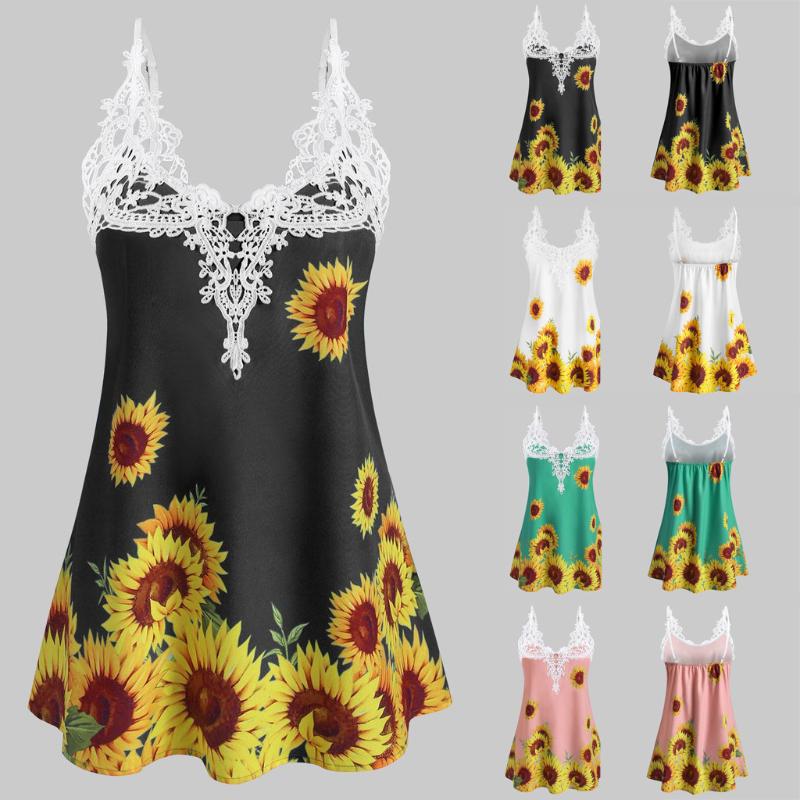 New Vest Yoga Tops Shirt New Sunflower Printed Summer Women Fashion Sexy Lace Streetwear Harajuku Casual Sleeveless V-neck Shirt, Black
New Vest Yoga Tops Shirt New Sunflower Printed Summer Women Fashion Sexy Lace Streetwear Harajuku Casual Sleeveless V-neck Shirt, Black