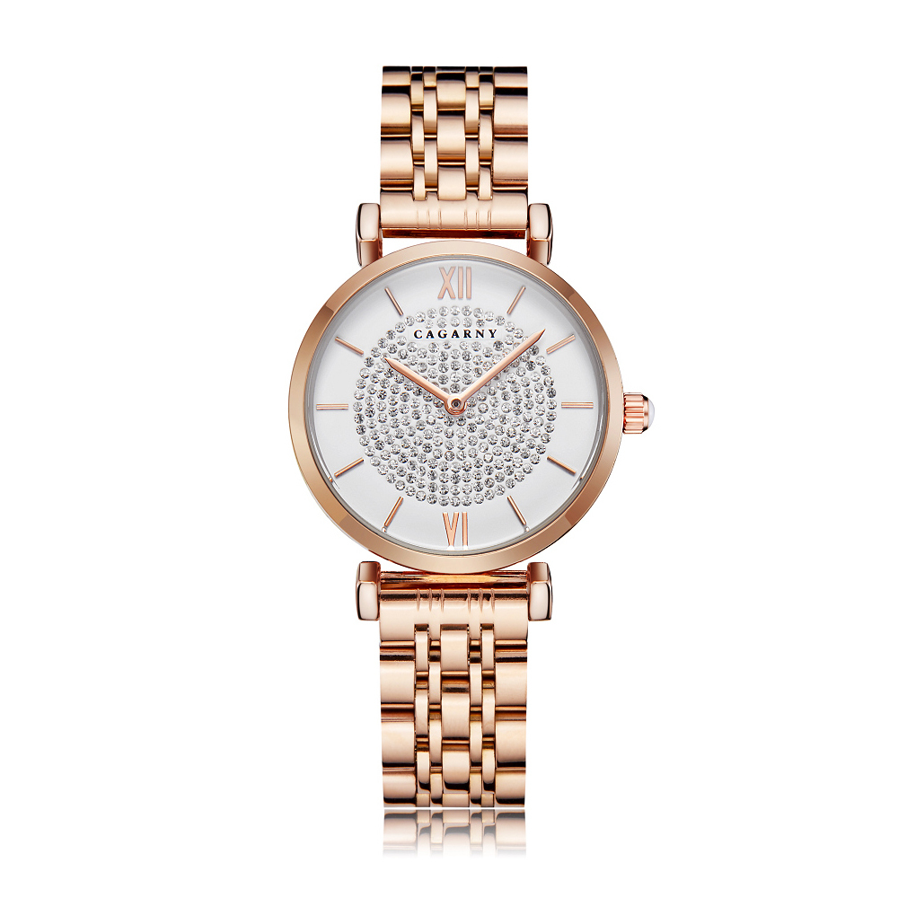 Dropshipping Rose Gold Stainless Steel Bracelet Watch Women Fashion Womens Quartz Watches Hip Hop Diamonds Ladies Clock Female CX200720
