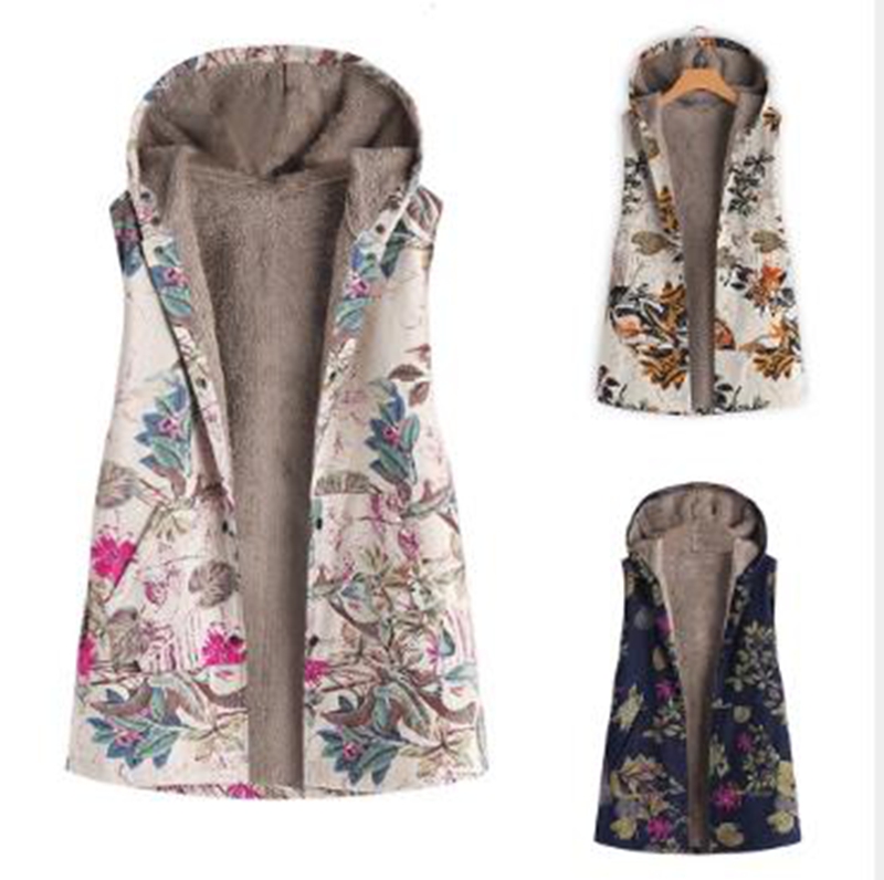 Wholesale fashion hot style winter new women's print hooded sleeveless plush jacket warm vest jacket, Orange
Wholesale fashion hot style winter new women's print hooded sleeveless plush jacket warm vest jacket, Orange