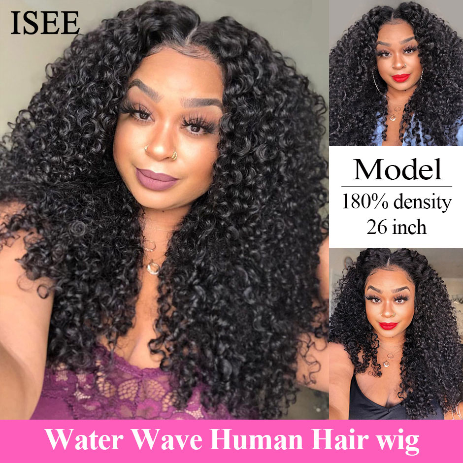 Water Wave Lace Front Human Hair Wigs 180% Density ISEE HAIR Lace Closure Wigs For Women Mongolian Water Wave Lace Closure Wigs, Black
Water Wave Lace Front Human Hair Wigs 180% Density ISEE HAIR Lace Closure Wigs For Women Mongolian Water Wave Lace Closure Wigs, Black