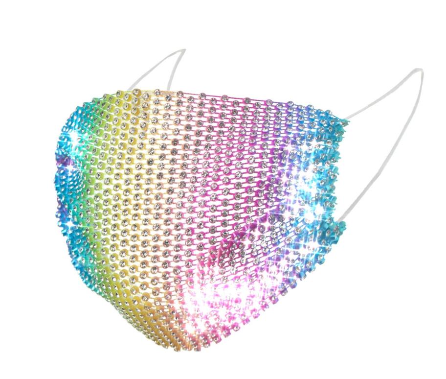 Glitter Crystal Mesh Mouth Face Mask Rhinestone Hollowout Masks Women Decor Night Club party Dance Decor Face Cover