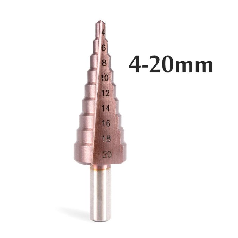 HSS CO Step Drill Bit 4-12 / 20 / 32mm Tool Set Hole Cutter For Stainless Steel Step Drill Bits Drilling Accessories Multi Tools
HSS CO Step Drill Bit 4-12 / 20 / 32mm Tool Set Hole Cutter For Stainless Steel Step Drill Bits Drilling Accessories Multi Tools