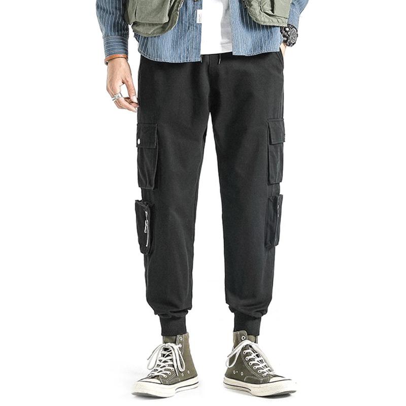 Men Casual Large Size Ankle-tied Multi-pockets Drawstring Cotton Pants Trousers, Black
Men Casual Large Size Ankle-tied Multi-pockets Drawstring Cotton Pants Trousers, Black