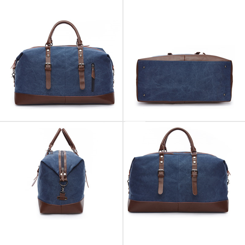Scione Canvas Leather Men Travel Bags Carry on Luggage Bag Men Duffel Bags Travel Tote Large Weekend Bag Overnight Male Handbag CX200718