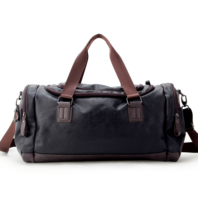 High Quality Travel Bag Black PU Leather Hiking Bags Hand Luggage For Men Travel Duffle Bag 2020 New Outdoor Large Capacity CX200718