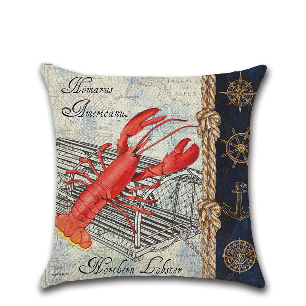 New marine theme series lobster crab Linen Throw Pillow Car Home Decoration Decorative Pillowcase cushion cover zChB1211602
