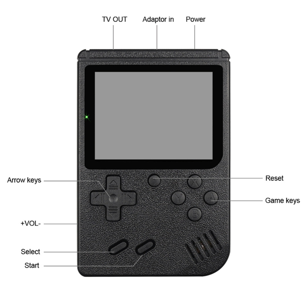 Portable Handheld Video Game Console Retro 8 bit Mini Game Players 400 Games 3 In 1 AV GAMES Pocket Gameboy Color LCD