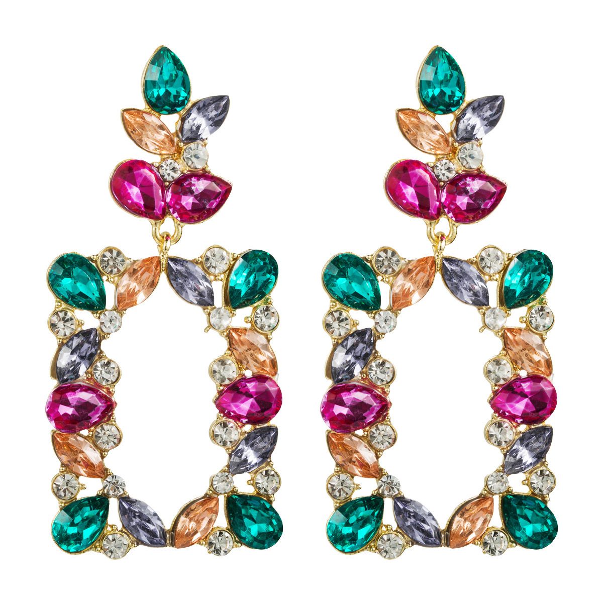 Fashion style creative multi-layer alloy Diamond Diamond rhinestone Square full diamond earrings fashionable women's super flash earring Net
Fashion style creative multi-layer alloy Diamond Diamond rhinestone Square full diamond earrings fashionable women's super flash earring Net