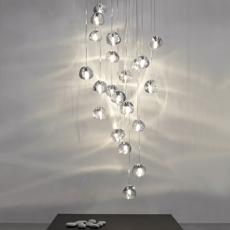 Modern Crystal Chandelier Lighting LED Pendant Hanging Light Crystal Ball Chandeliers Stair Cristal Chandelier Home Lighting