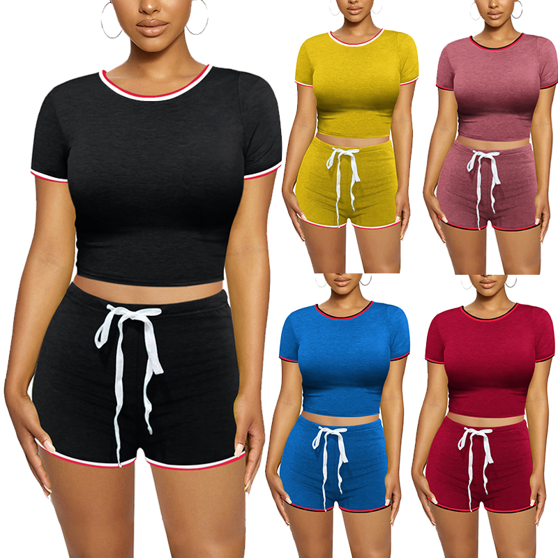 Women Tracksuit Short Sleeve Crop Tops Shorts Sets Ladies Two Piece Suit Summer Sports Yoga Sets Fashion Sexy Sportswear 050727, #7
Women Tracksuit Short Sleeve Crop Tops Shorts Sets Ladies Two Piece Suit Summer Sports Yoga Sets Fashion Sexy Sportswear 050727, #7