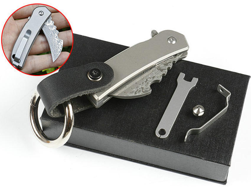 Jefrey Collins End High Mini Small Karambit Claw Folding Knife D2 Blade TC4 Titanium Alloy Handle With Repair Tool