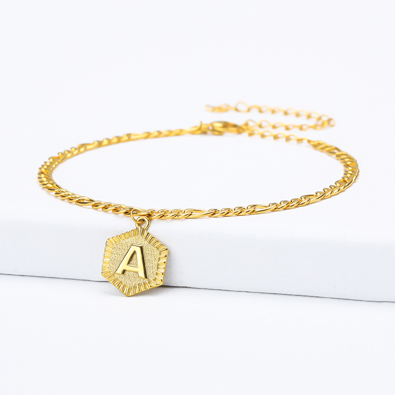 A-Z Initial Letter Ankle Bracelets For Women Girls Gold Color Stainless Steel Alphabet Anklet Female Foot Chain Fashion Jewelry