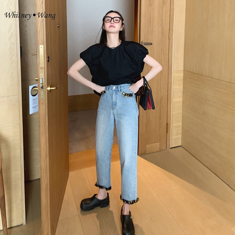 WHITNEY WANG 2020 Fashion Streetwear Satin Ruffled Patchwork Jeans Women Stylish Denim Pants Plus Size 5XL, Blue
WHITNEY WANG 2020 Fashion Streetwear Satin Ruffled Patchwork Jeans Women Stylish Denim Pants Plus Size 5XL, Blue