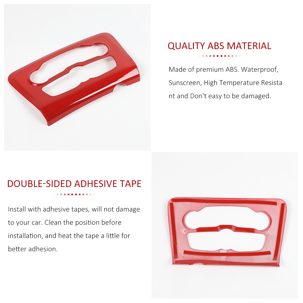 ABS Car Air Conditioner Switch Panel Cover for Dodge Charger 2015-2020 Factory Outlet Volume Button Trim Red