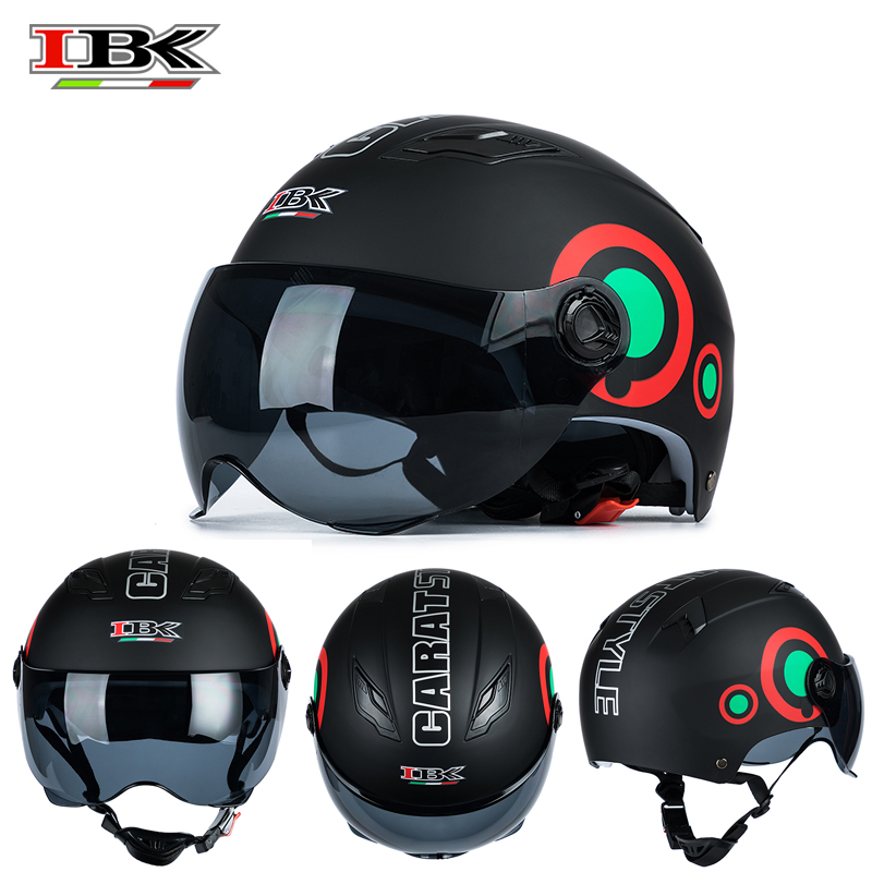 IBK Motorcycle Protective Helmet Scooter Electric Bicycle Casco 3/4 Vintage Casque Open-face sun visor matte Helmet IBK-035, Matte black
IBK Motorcycle Protective Helmet Scooter Electric Bicycle Casco 3/4 Vintage Casque Open-face sun visor matte Helmet IBK-035, Matte black