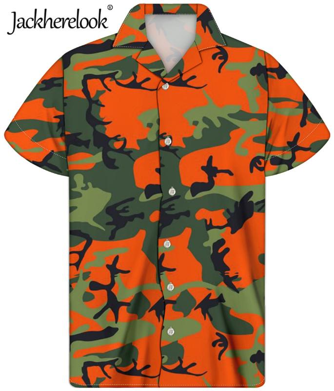 Jackherelook Orange Camouflage Print Plus Size Hawaiian Short Sleeve Shirt Fashion Mens Clothing Summer Beach Shirts Hawaiana, Hk701z77 
Jackherelook Orange Camouflage Print Plus Size Hawaiian Short Sleeve Shirt Fashion Mens Clothing Summer Beach Shirts Hawaiana, Hk701z77