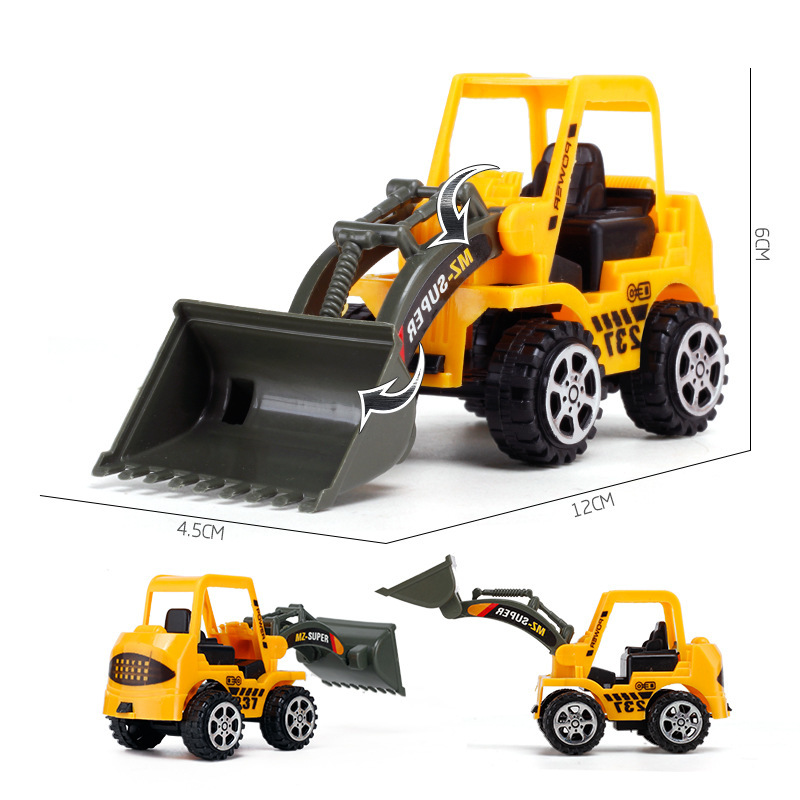 6 Pcs/Set Wholesale Vehicle Truck Car Plastic Diecast Construction Bulldozer Engineering Model Toy For Kids Children Boys Gift