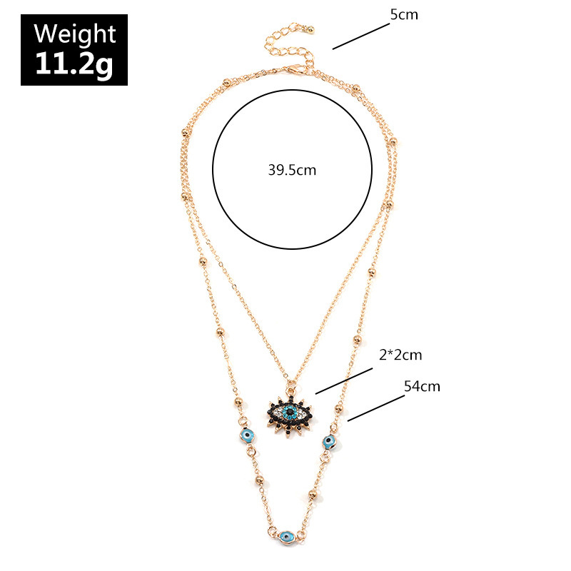 Vintage Fashion Evil Eye Necklace Pendant Clavicle Chain Statement Long Necklace Women Accessory Collares