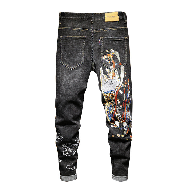 New Black and Blue Stretch Embroidered Jeans 2020 Autumn Winter Two Color Slim Fashion Tide Pants Casual Loose Cotton Streetwear
New Black and Blue Stretch Embroidered Jeans 2020 Autumn Winter Two Color Slim Fashion Tide Pants Casual Loose Cotton Streetwear