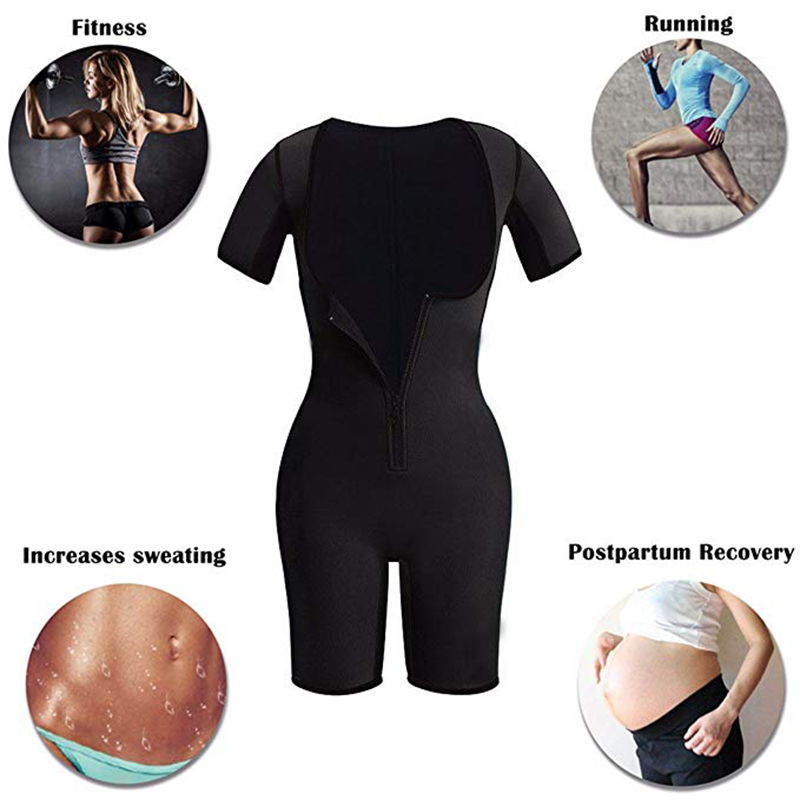 Hot Body Shapers Women's Slimming Shapewear with Zipper Neoprene Sauna Shorts Suit Underbust Bodysuit Leg Fajas Waist Trainer CX200731