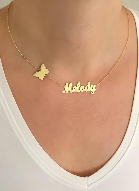 Personalized Custom Name Necklaces For Women Nameplate jewelry stainless steel long necklace butterfly cross heart crown pendant CX200725