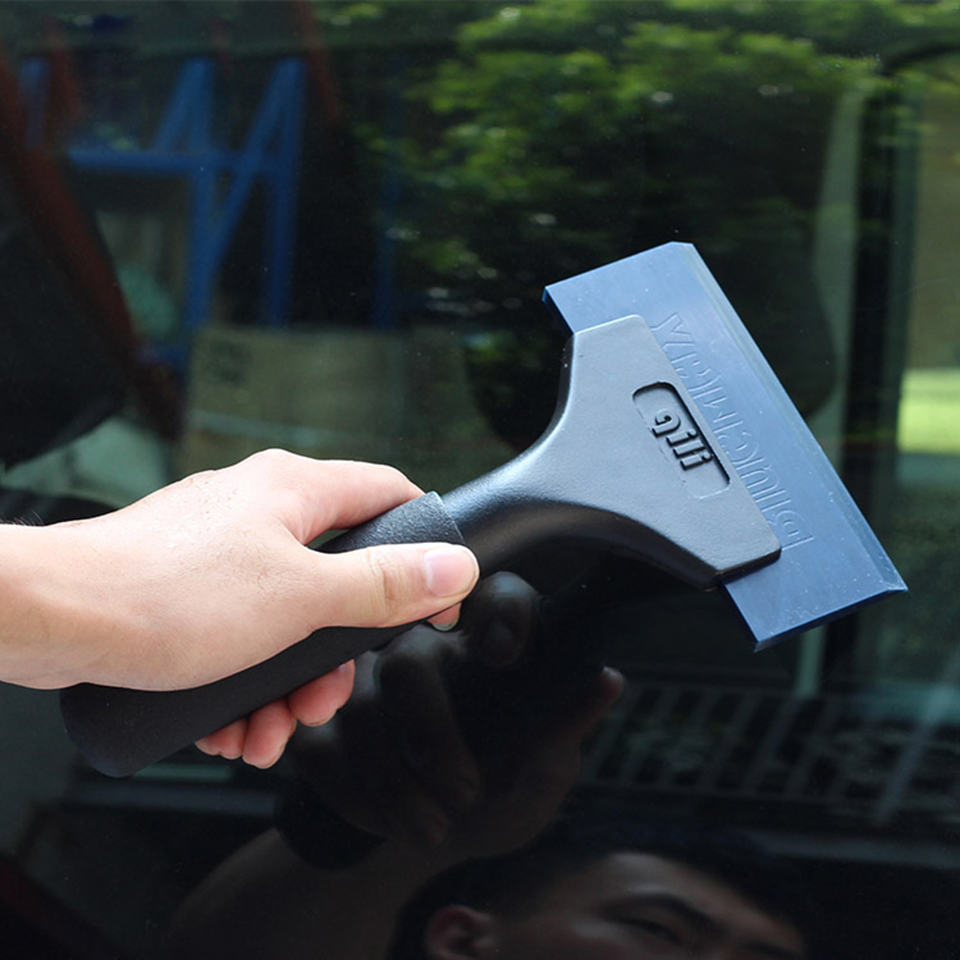 Professional Grade Power Squeegee for Vinyl Wrap Install, BlueMax Rubber Blade Scraper with Reinforced Handle, Heavy Duty Window Tint Tool QH-02T