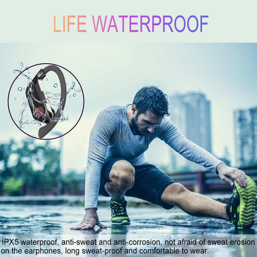 Power HBQ PRO TWS wireless earphones Bluetooth 50 earburds Stereo Sport headphones 950mah case Waterproof ear hook Headsets Q62530
