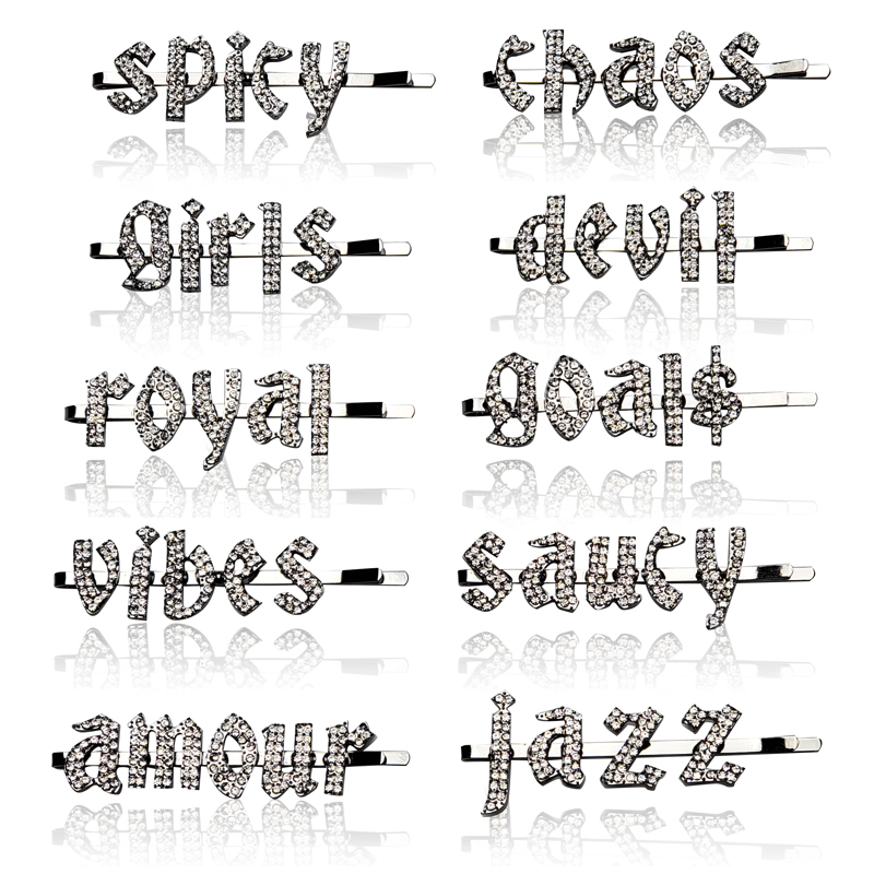 New Arrival Gothic Letters Hairclips Crystal Words Hair Clips Hairwear Accessories Hairpin Bobby Pin Hair Jewelry WHOLESALE
New Arrival Gothic Letters Hairclips Crystal Words Hair Clips Hairwear Accessories Hairpin Bobby Pin Hair Jewelry WHOLESALE