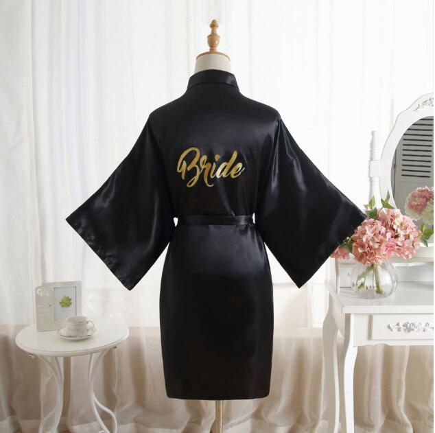 Wedding Bathe Robe Bridesmaid Bride Mother Dressing Gown Womens plain Silk Satin Robes Bridal Wedding Bridesmaid Bride Gown bath robe