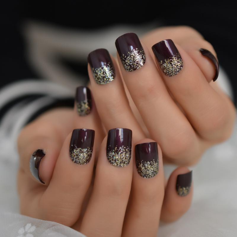 Dark claret-colored Shimmer Glitter Fake False Nails Full Cover Square Press on Artificial UV Nail Manicure Free Glue Sticker, L5016
Dark claret-colored Shimmer Glitter Fake False Nails Full Cover Square Press on Artificial UV Nail Manicure Free Glue Sticker, L5016