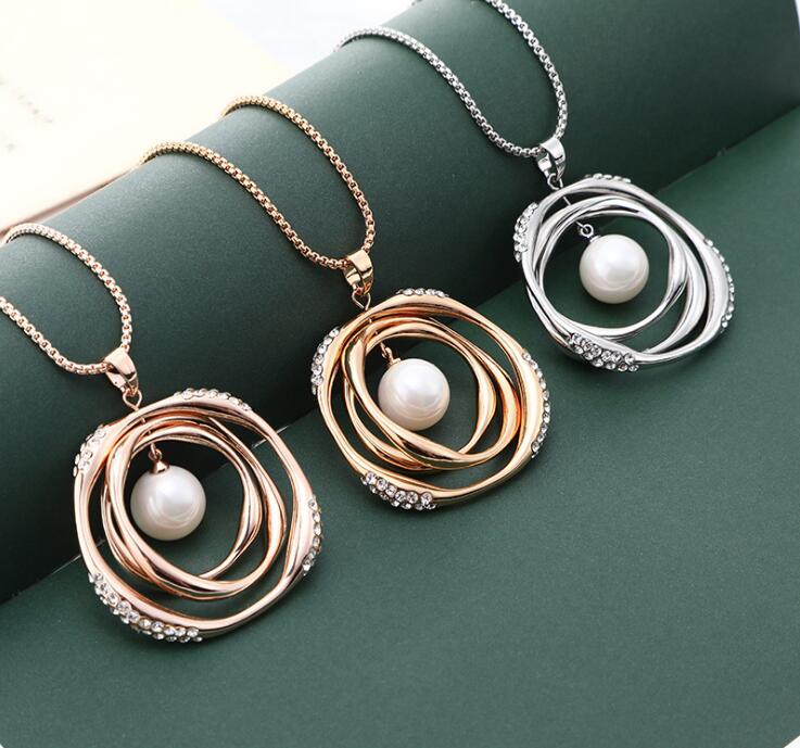 New simple ring necklace Korean men and women couples personality fashion trendy hip hop titanium steel pendant WY1460