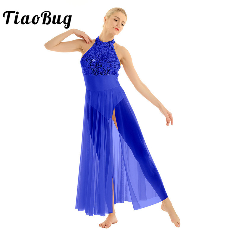 TiaoBug Women Shiny Sequins Ballet Tutu Leotard Mesh Long Dress Adult Ballroom Performance Contemporary Lyrical Dance Costumes, Black
TiaoBug Women Shiny Sequins Ballet Tutu Leotard Mesh Long Dress Adult Ballroom Performance Contemporary Lyrical Dance Costumes, Black