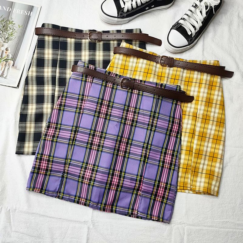 summer female student chic front double split plaid skirt 2020 women cute sweet high waist mini skirts sashes -XXL, Yellow 
summer female student chic front double split plaid skirt 2020 women cute sweet high waist mini skirts sashes -XXL, Yellow