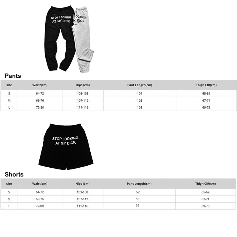 Men's Pants Fashion Printed Letter STOP LOOKING AT MY DICK Sweatpants With Pockets Black Grey High Waist Drawstring Loose Casual Trousers