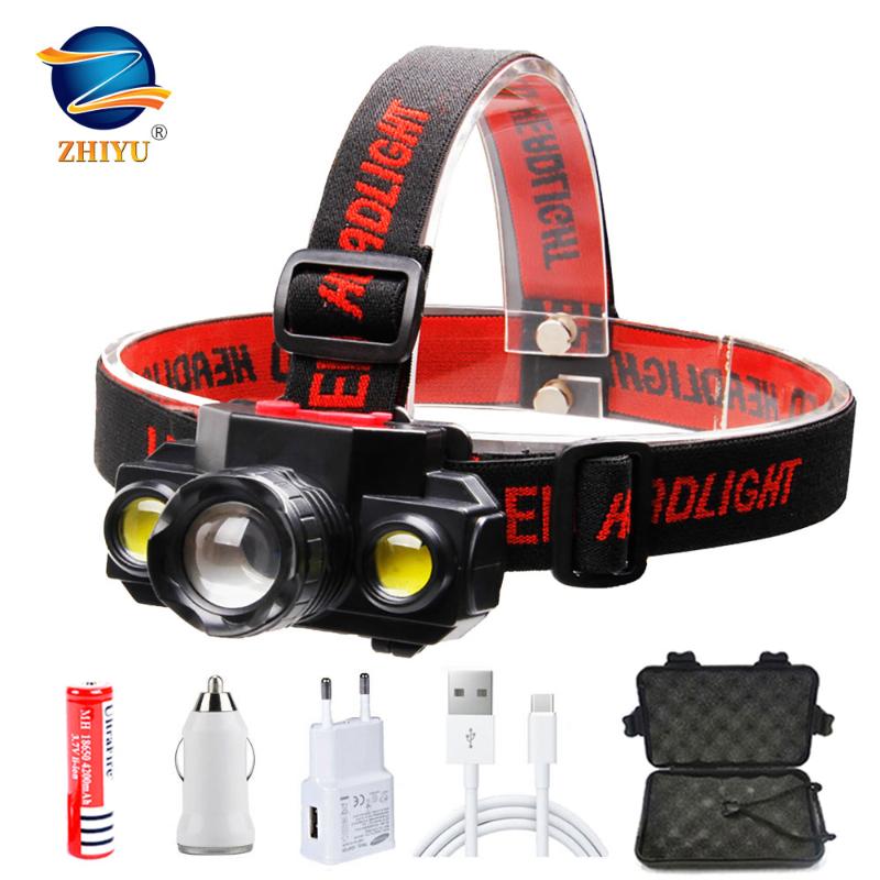 ZHIYU Portable T6 COB Headlamps 4 Modes 18650 Head USB Rechargeable Handband Lights Zoomable Mini Fishing Headlights
ZHIYU Portable T6 COB Headlamps 4 Modes 18650 Head USB Rechargeable Handband Lights Zoomable Mini Fishing Headlights