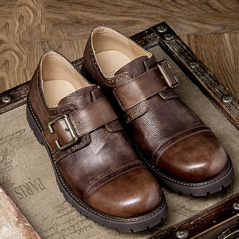 Men Formal Shoes Round Toe Mens Dress Shoes Casual Genuine Leather Men Oxford Fashion Buckle Strap Vintage Autumn
Men Formal Shoes Round Toe Mens Dress Shoes Casual Genuine Leather Men Oxford Fashion Buckle Strap Vintage Autumn