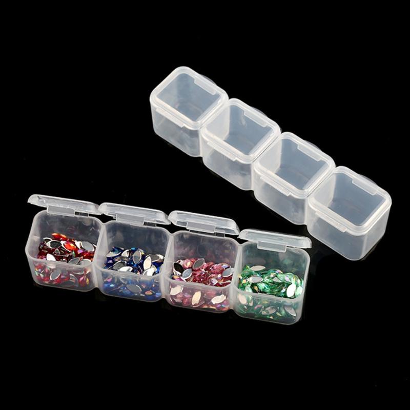 56 small grid Adjustable Transparent Plastic Storage Box for Small Component Jewelry Tool Box Bead Organizer Nail Art Tip JU11
