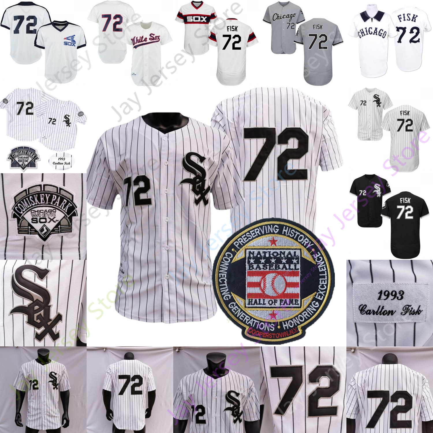 Carlton Fisk Jersey Vintage 1993 White Pinstripe Baseball Hall Of Fame Patch Black Grey Pullover Button Home Away, 1993 pinstripe
Carlton Fisk Jersey Vintage 1993 White Pinstripe Baseball Hall Of Fame Patch Black Grey Pullover Button Home Away, 1993 pinstripe