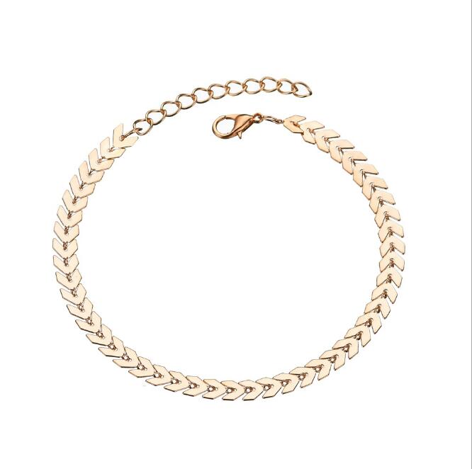 Women Simple Punk Gold Silver Chain Flat Snake Anklet Ankle Bracelet Barefoot Sandal Beach Foot Jewelry GD468