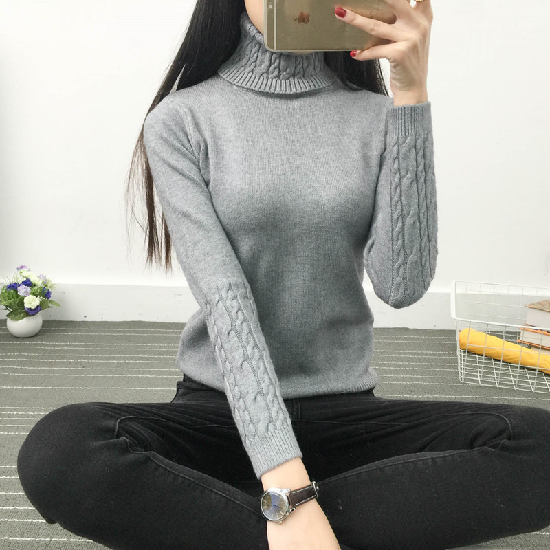Blackday new fashion Women white Lapel turtleneck sweater female basic knitted shirt Twist thick slim long sleeve pullover sweater, Gray
Blackday new fashion Women white Lapel turtleneck sweater female basic knitted shirt Twist thick slim long sleeve pullover sweater, Gray