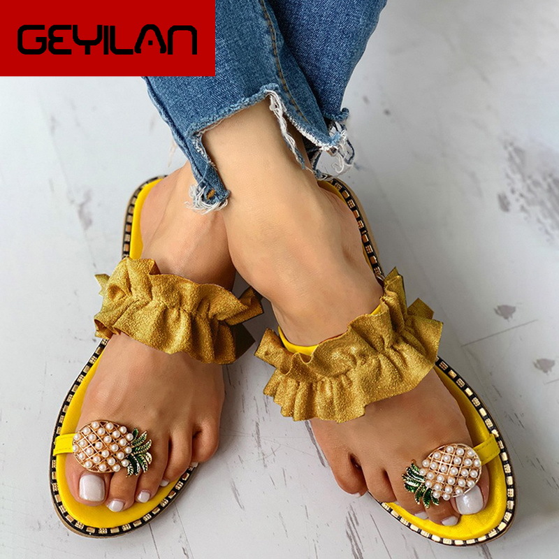 Women Sandals Slippers Shoes Flat Flip Flops String Bead Summer Fashion Wedges Woman Slides Pineapple Lady Casual Mujer, Yellow
Women Sandals Slippers Shoes Flat Flip Flops String Bead Summer Fashion Wedges Woman Slides Pineapple Lady Casual Mujer, Yellow